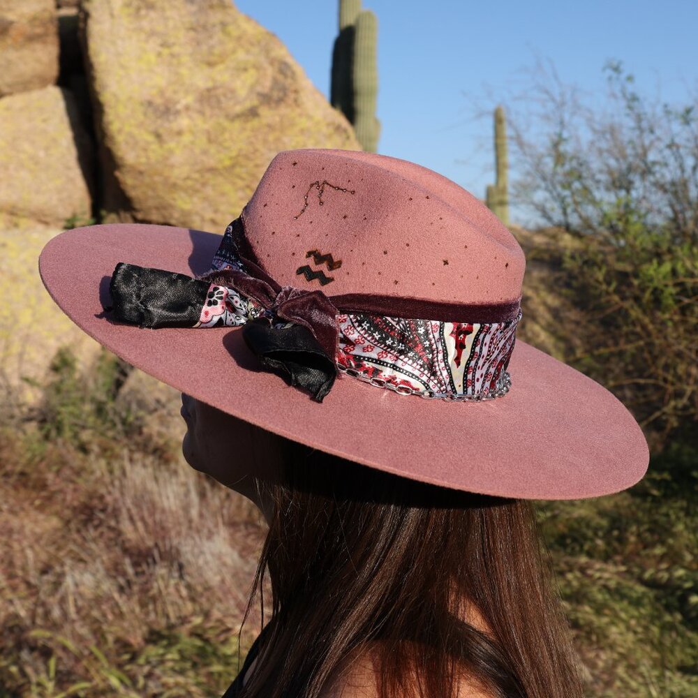 Aquarius Zodiac Sign Western Hat